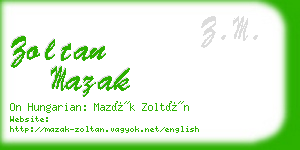 zoltan mazak business card